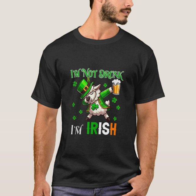 T-shirt Je suis Irlandais Patrick s Day Sheep Beer Clove (Devant)