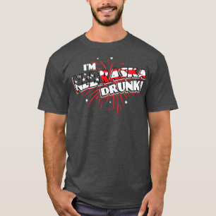 T-shirt Je suis ivre du Nebraska Bière américaine Boire M