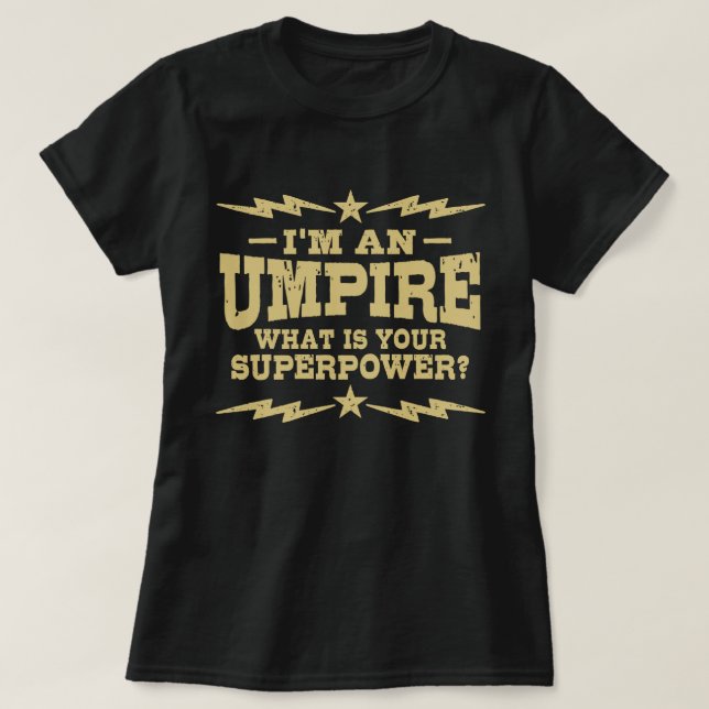 T-shirt Je suis juge-arbitre Quelle est votre superpuissan (Design devant)