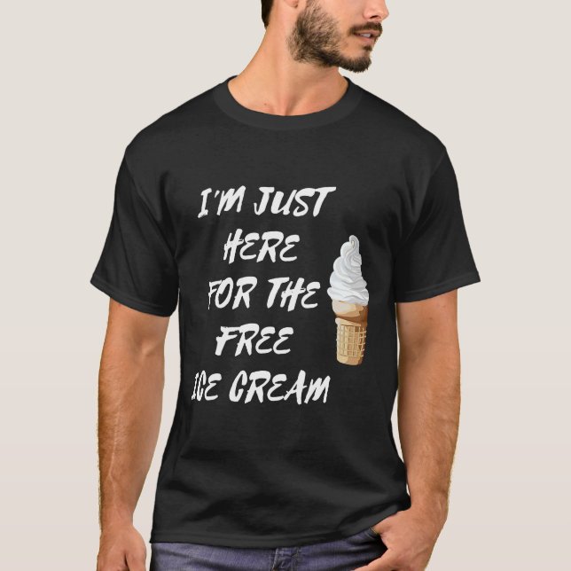 T-shirt Je suis juste ici pour la crème glacée Gelato Cone (Devant)