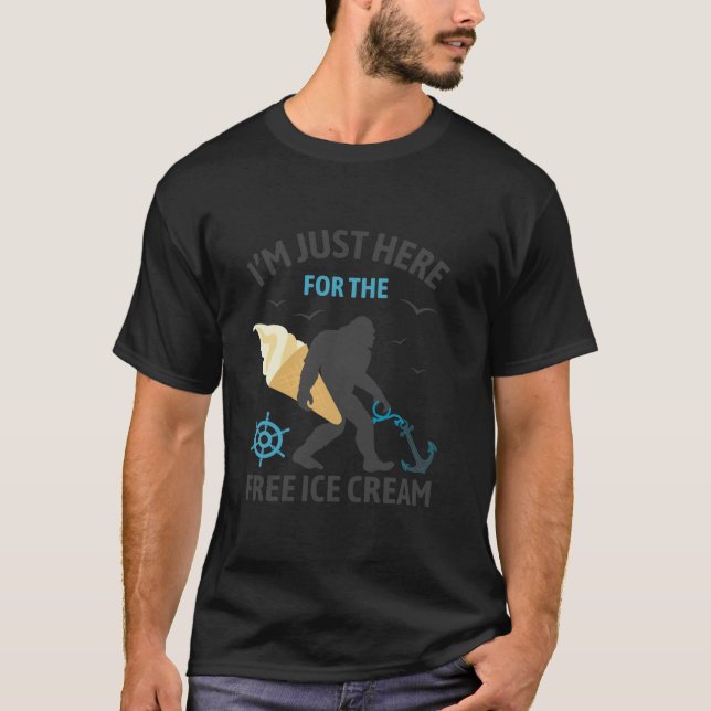 T-shirt Je suis juste ici pour la glace Crème Gratuite Big (Devant)