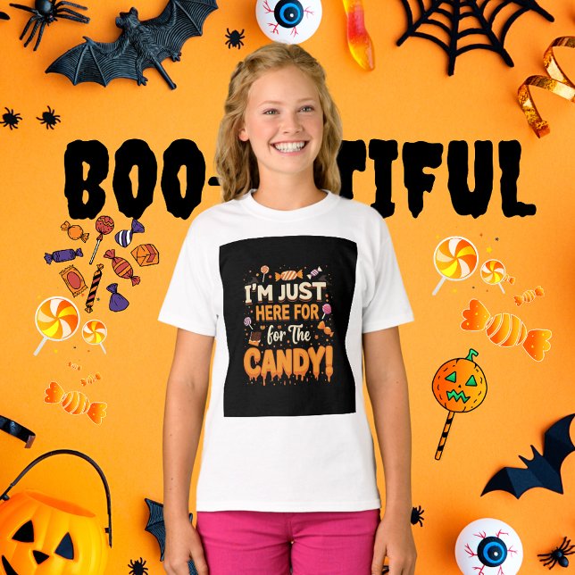 T-shirt Je suis juste ici pour le bonbon ! - Fille d'Hallo (I'M JUST HERE FOR THE CANDY GIRLS' T-SHIRT)