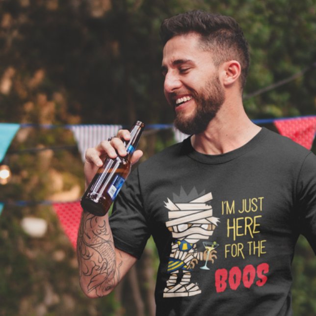 T-shirt "Je suis juste ici pour le BOOS" Drôle Halloween m (Créateur téléchargé)