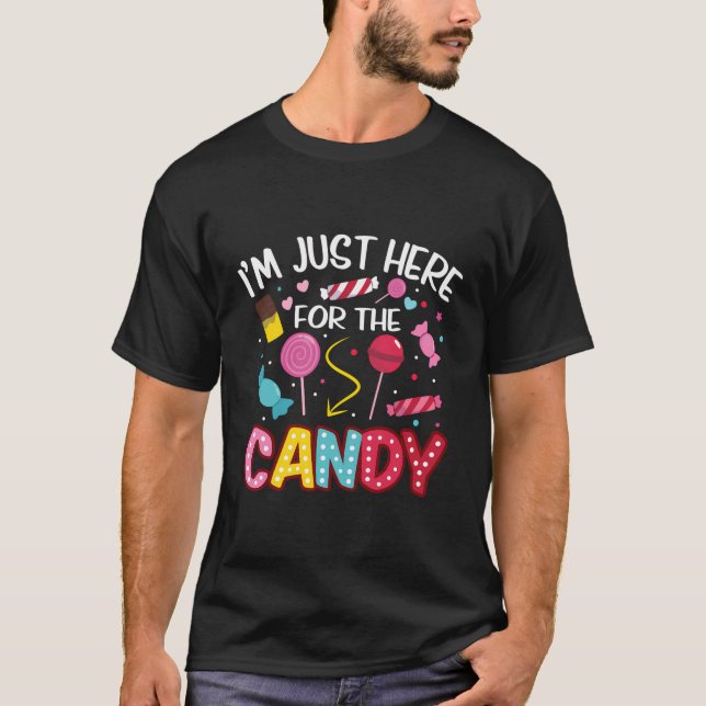 T-shirt Je Suis Juste Ici Pour Le Candy Halloween Cute Lol (Devant)