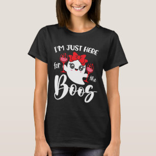 T-shirt Je suis juste ici pour les Boos mignons Ghost Femm