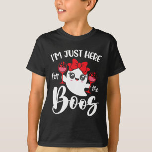 T-shirt Je suis juste ici pour les Boos mignons Ghost Femm