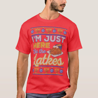 T-shirt Je suis juste ici pour les Latkes Funny Hanoukka F