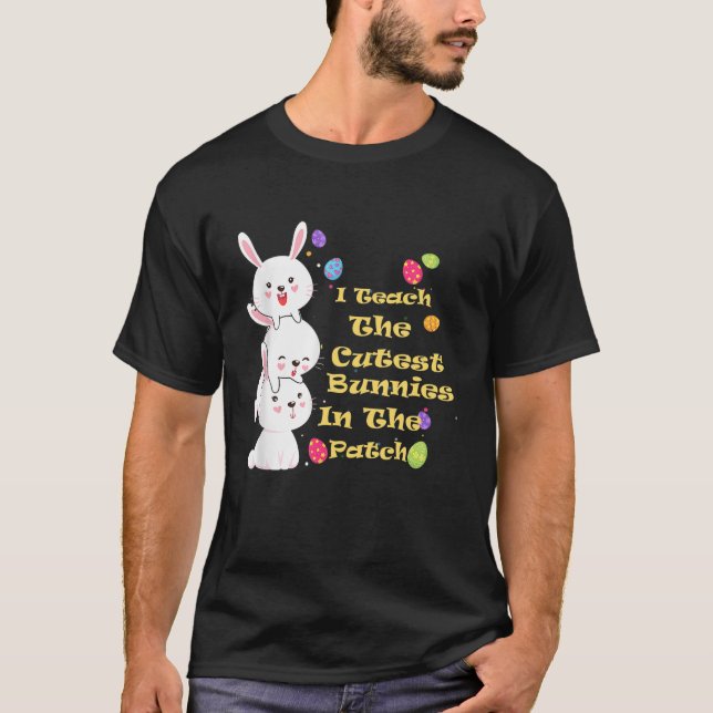 T-shirt Je suis juste ici pour les oeufs de Pâques qui cha (Devant)