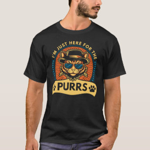 T-shirt Je suis juste ici pour les ronrons Cool Rétro Féli