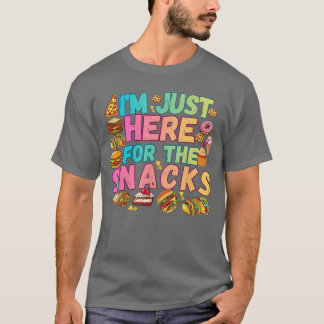 T-shirt Je suis juste ici pour les snacks Amateur de nourr