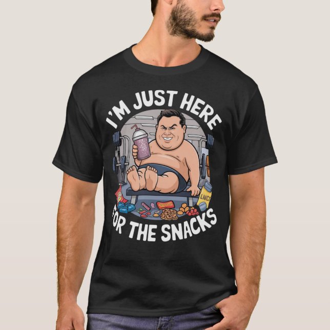 T-shirt Je suis juste ici pour les snacks - Funny Gym (Devant)