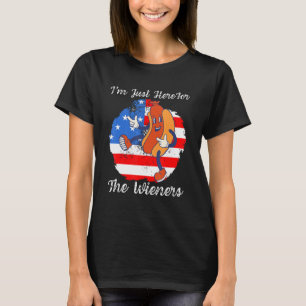 T-shirt Je suis juste ici pour les Wieners Hot Dog Sausage