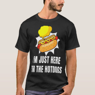 T-shirt Je suis juste là pour la nourriture Hotdogs