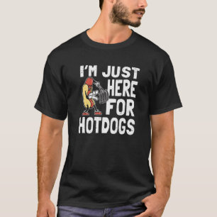 T-shirt Je suis juste là pour la nourriture Hotdogs Saucag