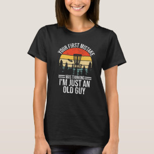 T-shirt Je suis juste un vieux Retro Disk Golf