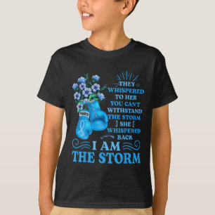 T-shirt Je suis la boxe tempête guerrière du ruban bleu fe