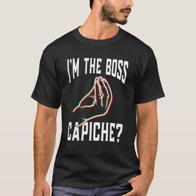 T-shirt Je Suis La Capiche Boss Gesture De Main Italienne (Devant)