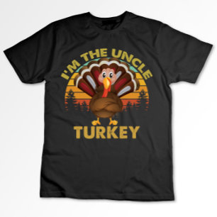 T-shirt Je suis la famille de dinde oncle Thanksgiving cor