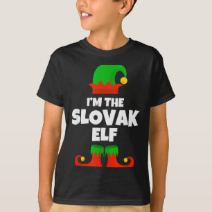 T-shirt Je suis la famille elf slovaque Pyjama Noël Drôle