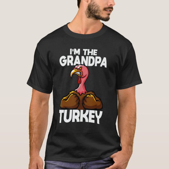 T-shirt Je suis la famille Grandpa Turquie Thanksgiving (Devant)