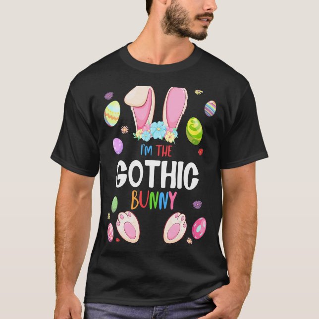 T-shirt Je suis La fête de Pâques du lapin gothique Famill (Devant)