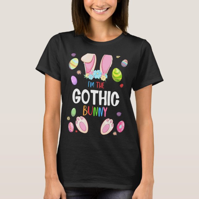 T-shirt Je suis La fête de Pâques du lapin gothique Famill (Devant)