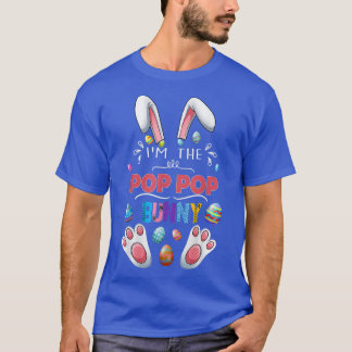 T-shirt Je suis la Pop Pop Bunny Matching Famille Pâques F