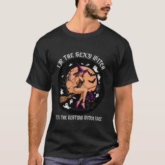 T-shirt Je suis la sorcière sexy avec la sorcière reposant