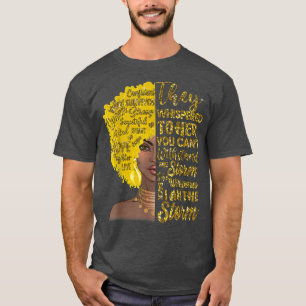 T-shirt Je suis la tempête forte femmes Gold Cancer de l'e