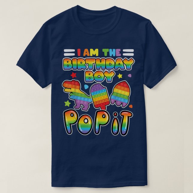 T-shirt Je suis l'anniversaire Boy pop it Fidget Tre  (Design devant)