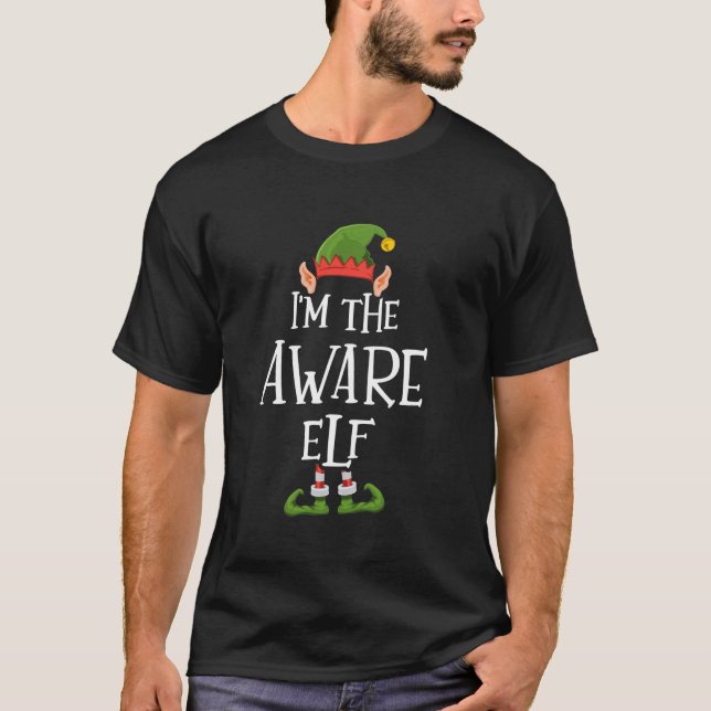 T-shirt Je suis l'Aware Elf Graphic Funny Ugly Christmas A (Devant)