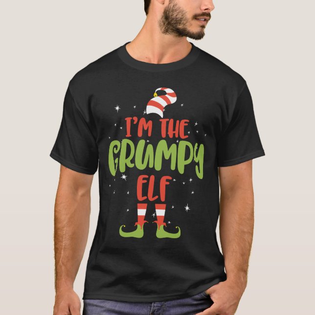 T-shirt Je suis le cadeau de Noël de l'Elfe grincheux (Devant)