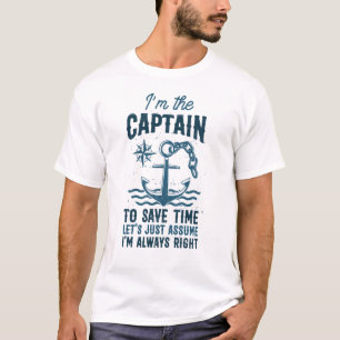 T-shirt Je suis le Capitaine Je suis toujours à droite Bat