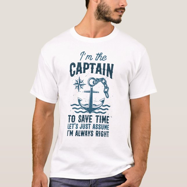 T-shirt Je suis le Capitaine Je suis toujours à droite Bat (Devant)