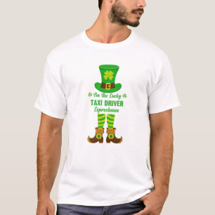 T-shirt Je suis Le Chanceux Chauffeur de Taxi Leprechaun F