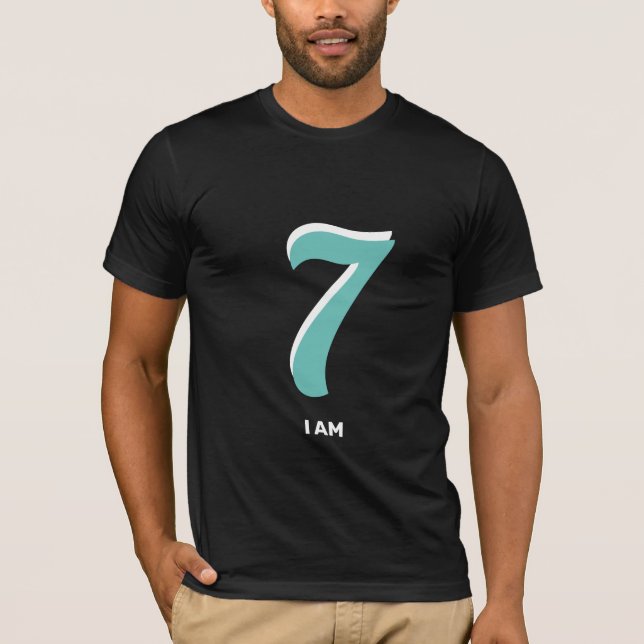 T-shirt Je suis le chanceux sept modifiable (Devant)