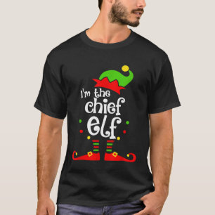 T-shirt Je suis le chef elfe Noël ami de la famille de Noë