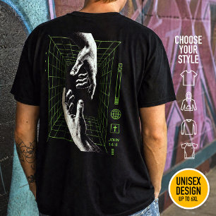 T-shirt Je suis le Chemin Jean 14:6 Grille Cyberpunk Chrét