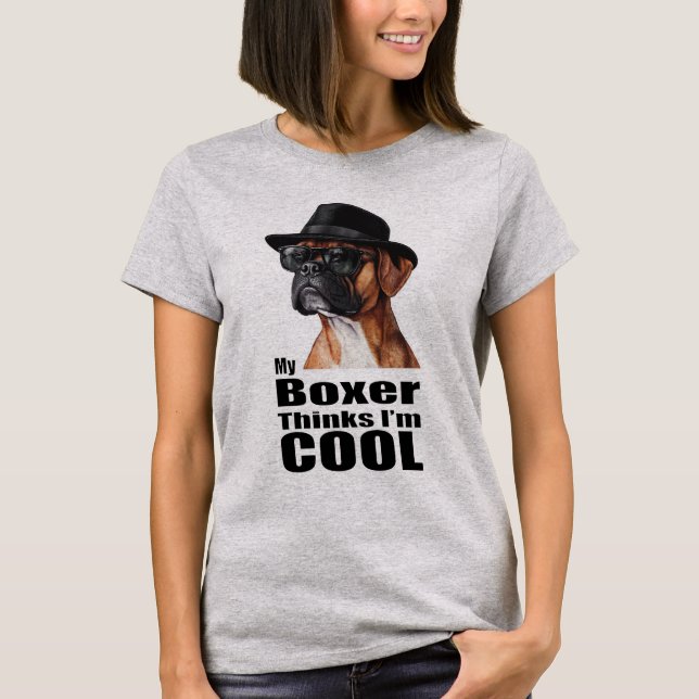 T-shirt Je suis le chien de boxe Cool (Devant)