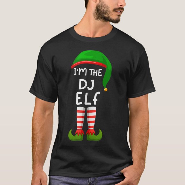 T-shirt Je suis le DJ Elf Funny Elf Family Match (Devant)