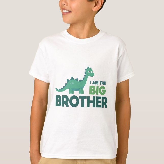 T-shirt Je suis le grand frère du dessin animé dinosaure (Devant)