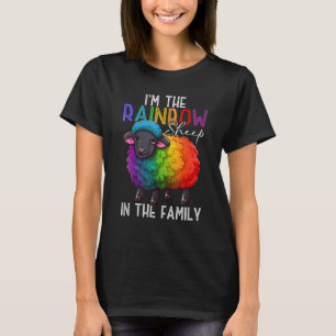 T-shirt Je suis le mouton arc-en-ciel dans la famille pour