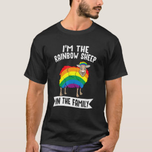 T-shirt Je suis le mouton arc-en-ciel de la famille Lgbtq+