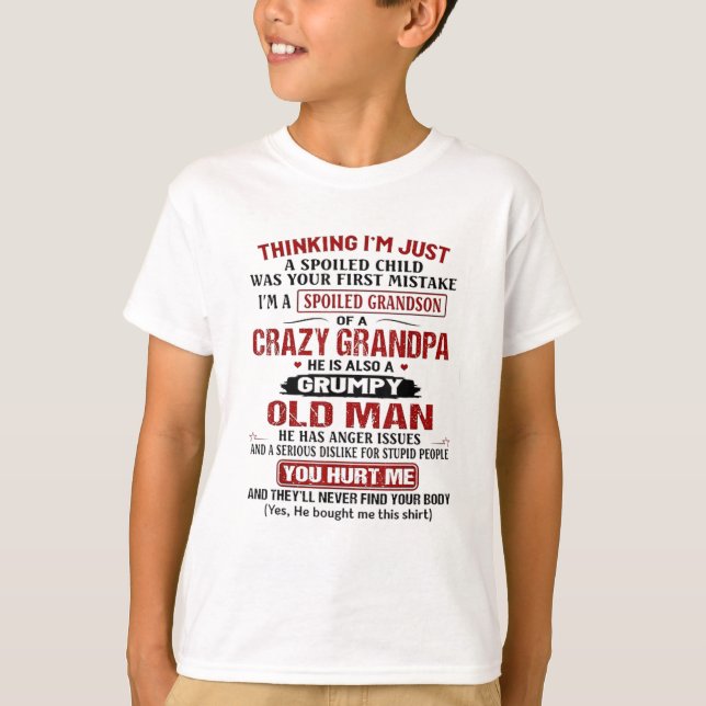 T-shirt Je suis le petit-fils d'un grand-père fou (Devant)