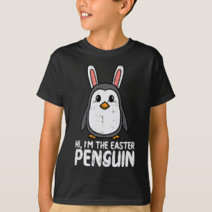 T-shirt Je suis le pingouin de Pâques Oreilles de lapin mi
