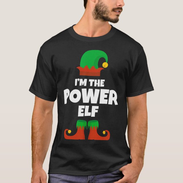 T-shirt Je suis le Power Elf Family Pyjama Noël drôle (Devant)