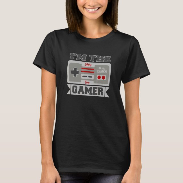 T-shirt Je suis le Retro Pro Gamer Gamepad Lvl up Videogam (Devant)