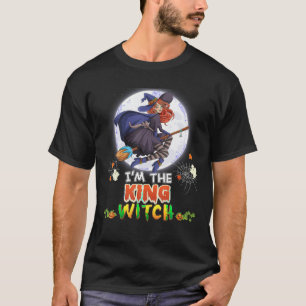 T-shirt Je suis le roi sorcière Halloween Flying Broom Moo