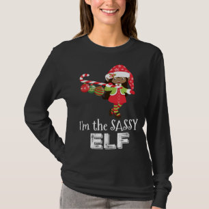 T-shirt Je suis le Sassy Elf African American Girl 5 Match