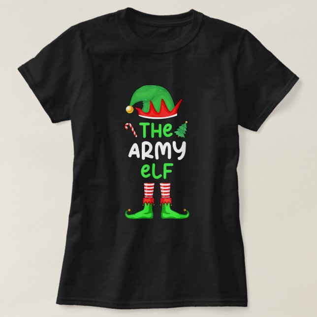 T-shirt Je suis l'elfe de l'armée Noël drôle de famille de (Design devant)